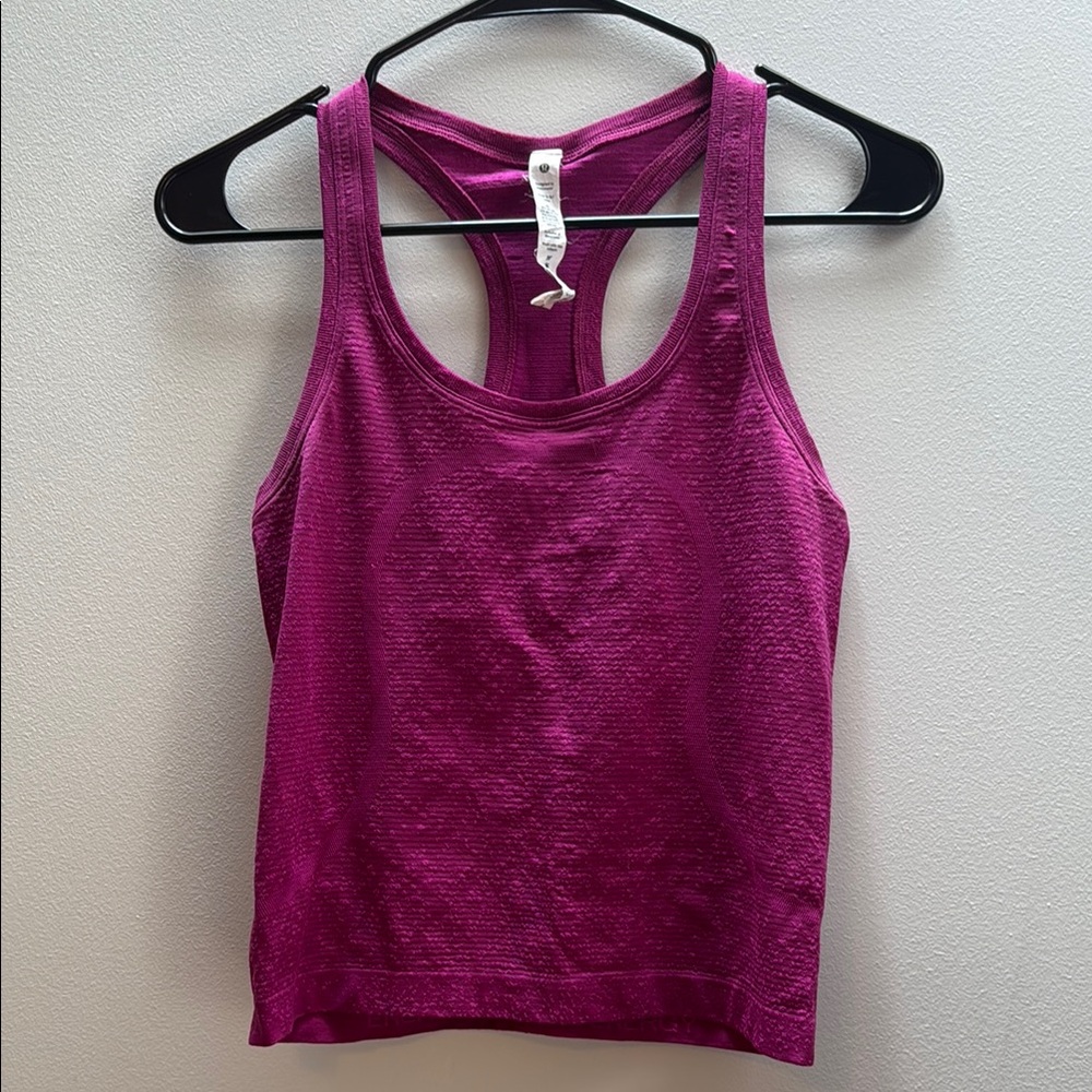 Lululemon Athletica Pink Fitted Crop Tank Top